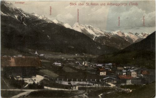 St.Anton am Arlberg/Tirol - St.Anton, Blick über Arlberggebirge