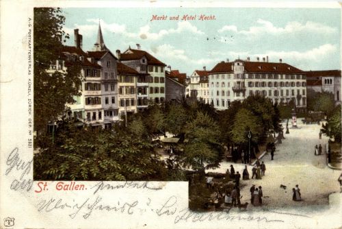 St. Gallen - Markt und Hotel Hecht