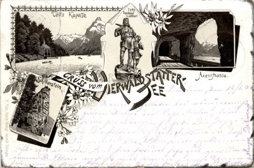Gruss vom Vierwaldstättersee - Litho