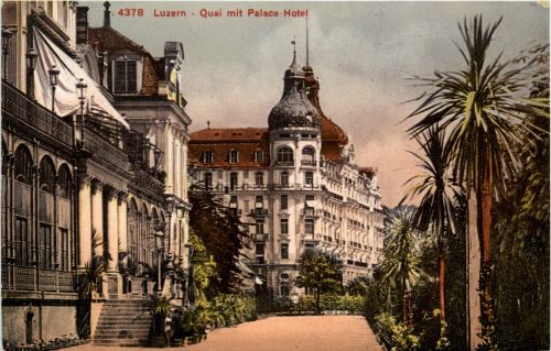 Luzern - Quai mit Palace Hotel