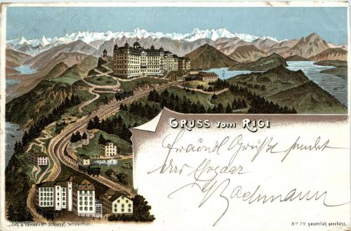 Gruss vom Rigi - Litho