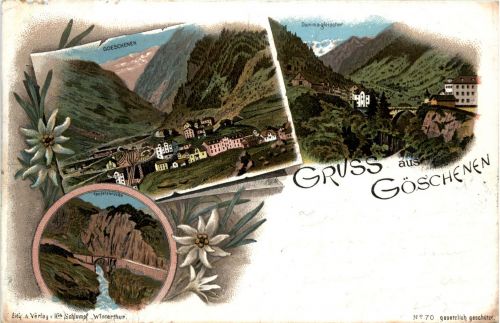 Gruss aus Göschenen - Litho
