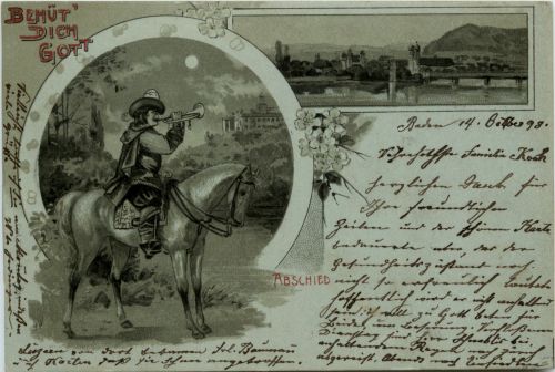 Säckingen - Bläser von Säckingen - Litho