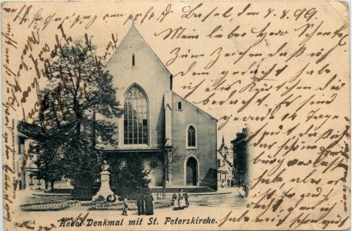 Basel - Hebel Denkmal mit St. Peterskirche