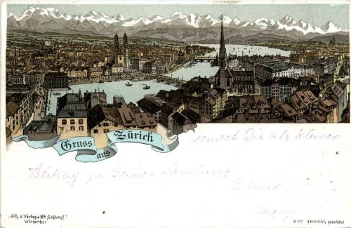 Gruss aus Zürich - Litho