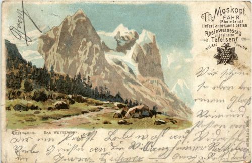 Wetterhorn - Litho - Werbekarte Moskopf Fahr