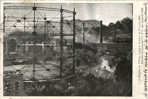 Geneve - Explosion de l usine a gaz 1909