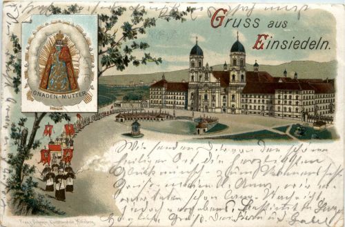 Gruss aus Einsiedeln - Litho