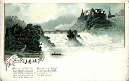 Gruss vom Rheinfall - Litho