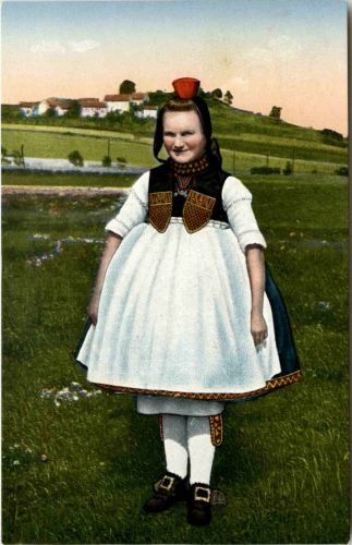 Hessische Trachten - Schwälmer Mädchen