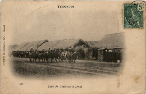 Tonkin - Defile des Gendarmes a Cheval