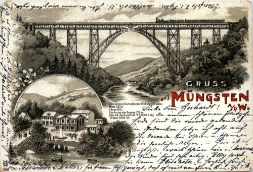 Gruss aus Müngsten - Litho