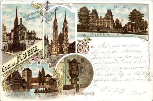 Gruss aus Nürnberg - Litho