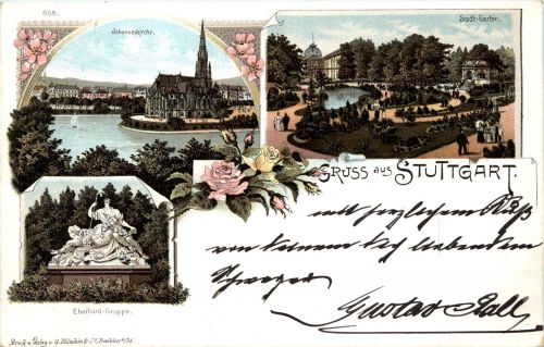 Gruss aus Stuttgart - Litho
