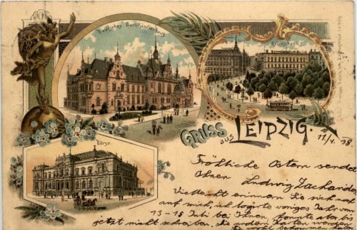 Gruss aus Leipzig - Litho