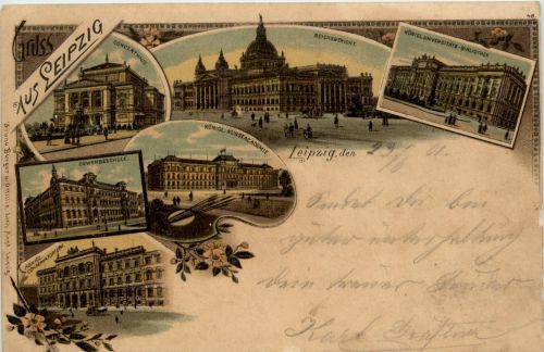 Gruss aus Leipzig - Litho