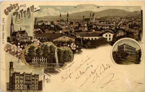 Gruss aus Zittau - Litho