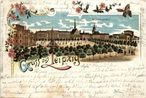 Gruss aus Leipzig - Litho