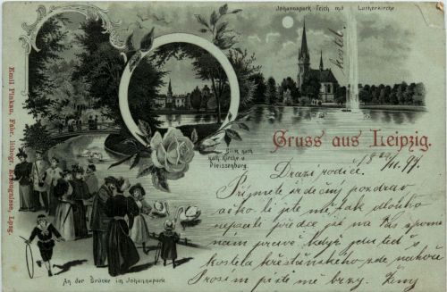 Gruss aus Leipzig - Litho