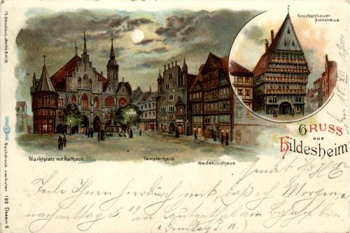 Gruss aus Hildesheim - Litho