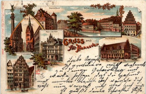 Gruss aus Hannover - Litho