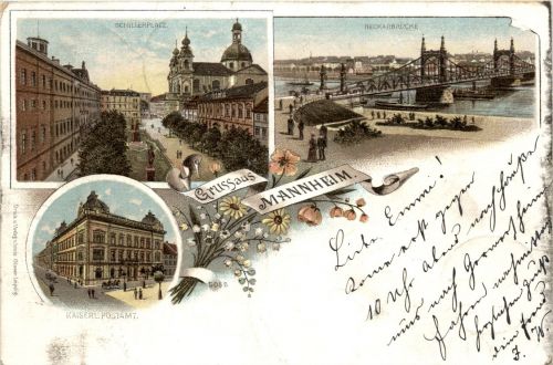 Gruss aus Mannheim - Litho