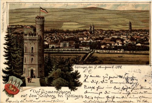 Bismarckturm auf dem Hainberg bei Göttingen - Litho