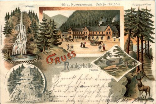 Gruss aus Romkerhall im Okerthal - Litho