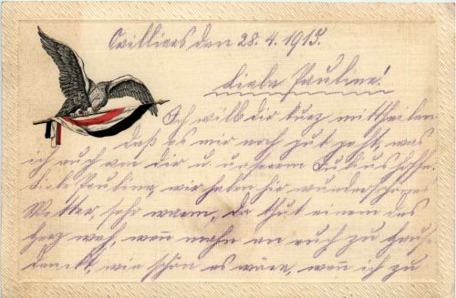 Deutche Fahne - Adler - Prägekarte - Feldpost