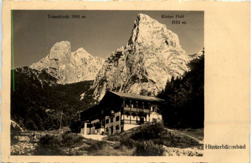 Unterkunftshaus Hinterbärenbad, Totenkirchl, Kleine Halt
