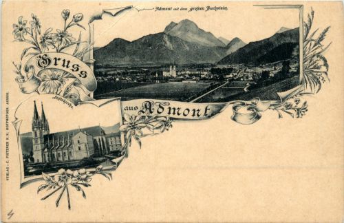 Admont/Steiermark - Gruss aus Amont, mit dem grossen Buchstein