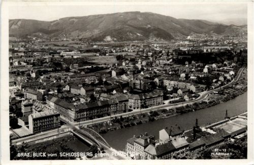 Graz, Blick vom Schlossberg gegen Plahutsch