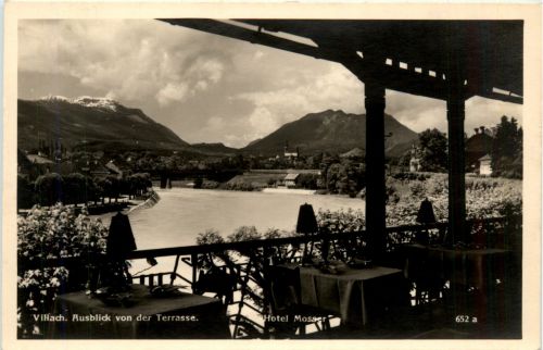 Villach/Kärnten - Villach, Ausblick von der Terrasse Hotel Mosser