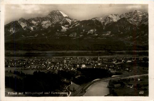 Villach/Kärnten - Villach, mit Mittagskogel und Karawanken