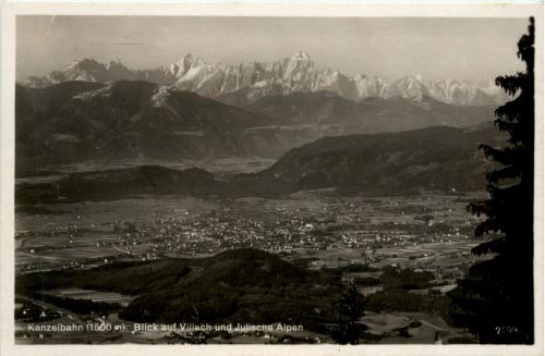 Villach/Kärnten - Villach, Kanzelbahn, Blick auf Villach und Julische Alpen