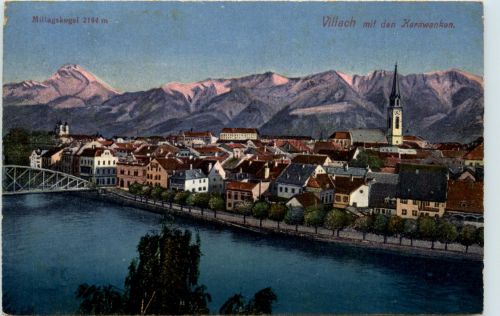 Villach/Kärnten - Villach, mit den Karawanken und Mittagskogel