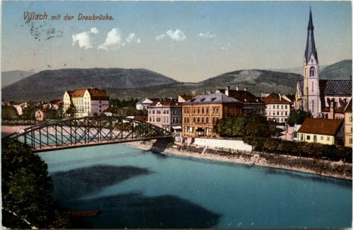 Villach/Kärnten - Villach, mit der Draubrücke