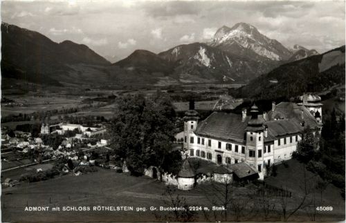 Admont/Steiermark - Admont, mit Schloss Röthelstein geg. Gr. Buchstein