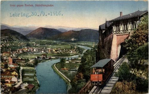 Graz/Steiermark - Graz, gegen Norden, Schlossbergbahn