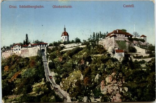Graz/Steiermark - Graz, Schlossbergbahn, Glockenturm, Castell