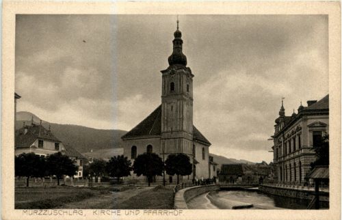 Mürzzuschlag/Steiermark - Mürzzuschlag - Kirche und Pfarrhof