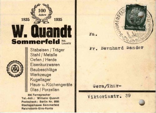 Sommerfeld - Postkarte W. Quandt