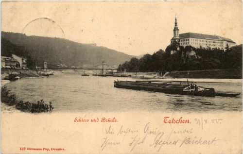 Tetschen - Schloss und Brücke