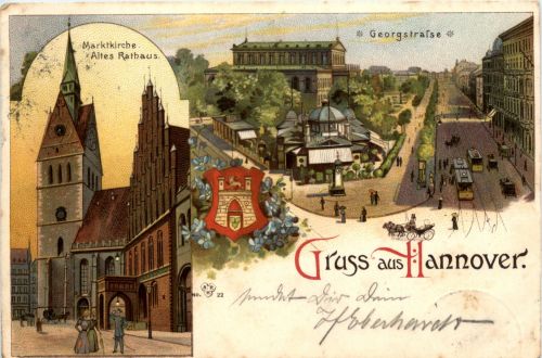 Gruss aus Hannover - Litho