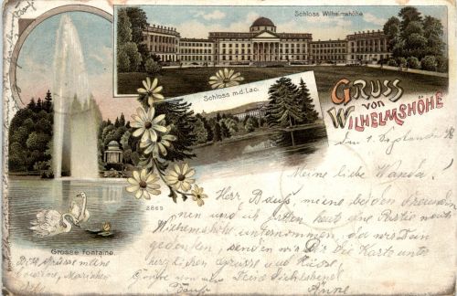 Kassel - Gruss von der Wilhelmshöhe - Litho