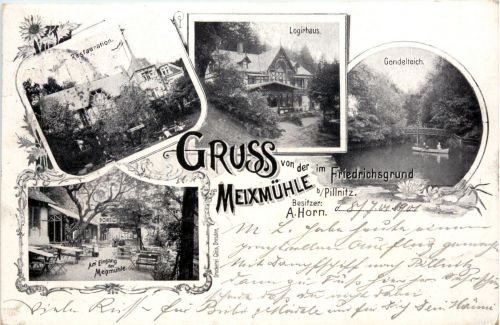 Gruss von der Meixmühle bei Pillnitz