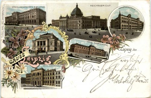 Gruss aus Leipzig - Litho