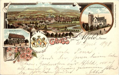 Gruss aus Alfeld Leine - Litho