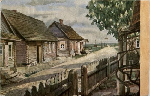 Russische Dorfstrasse - Feldpost