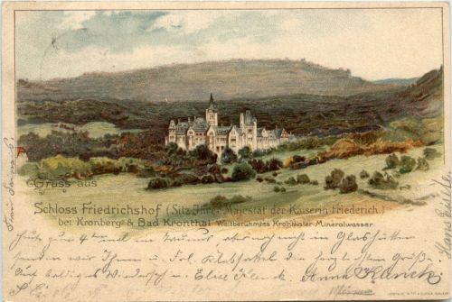 Gruss aus Schloss Friedrichshof bei Kronberg - Litho